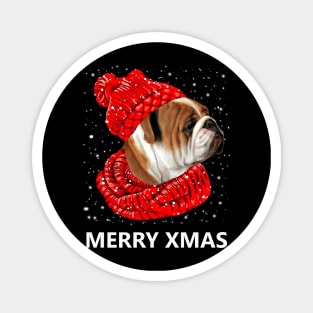 Bulldog Merry Xmas Magnet